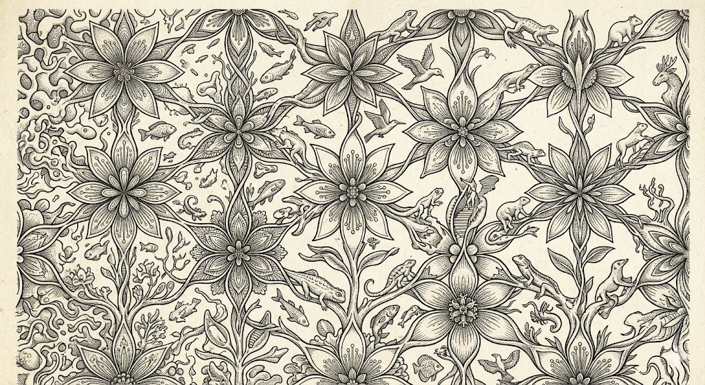 line drawings of evolutionary patterns on a grid s