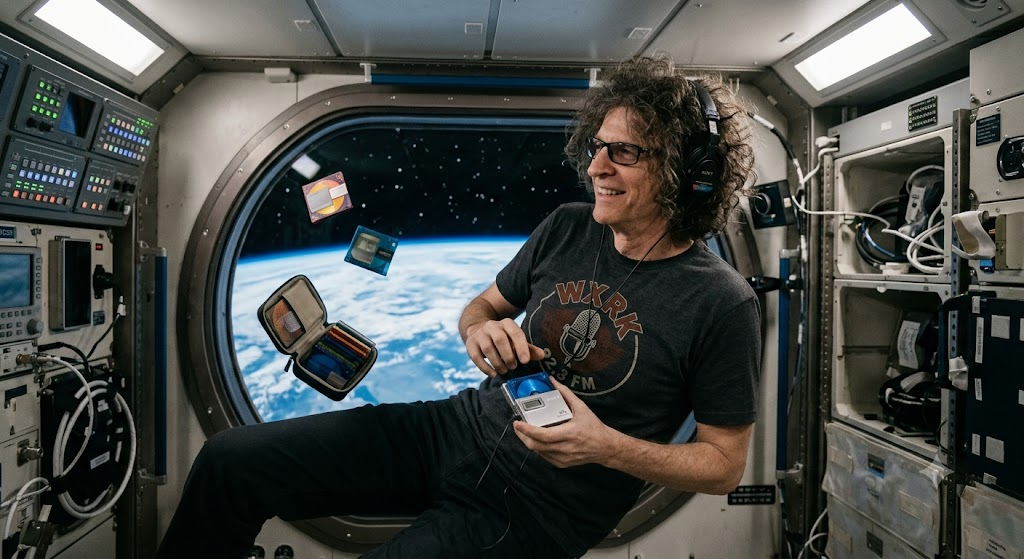 howard stern listening to mini discs while floatin