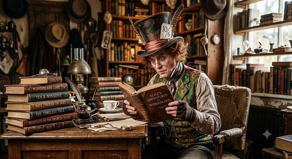 mad hatter reading books
