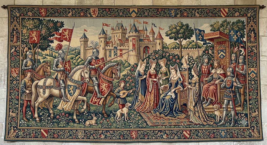 medevil knights and ladies like a tapestry