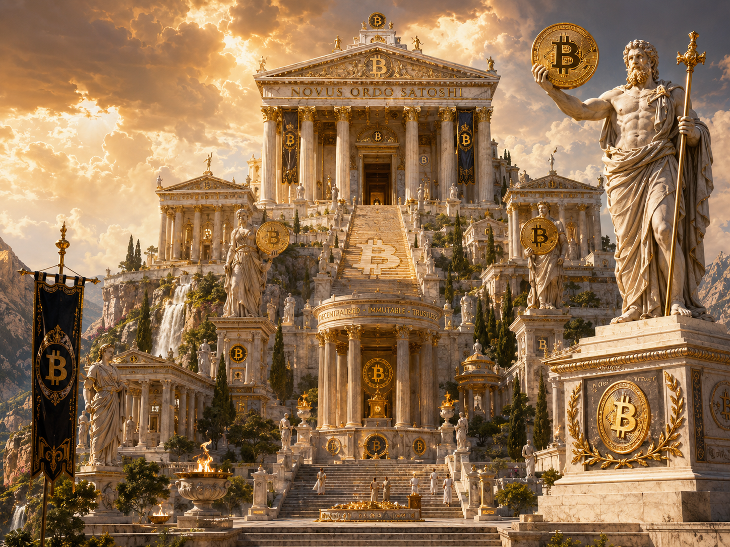 classical marvel temples with statues dedicated to