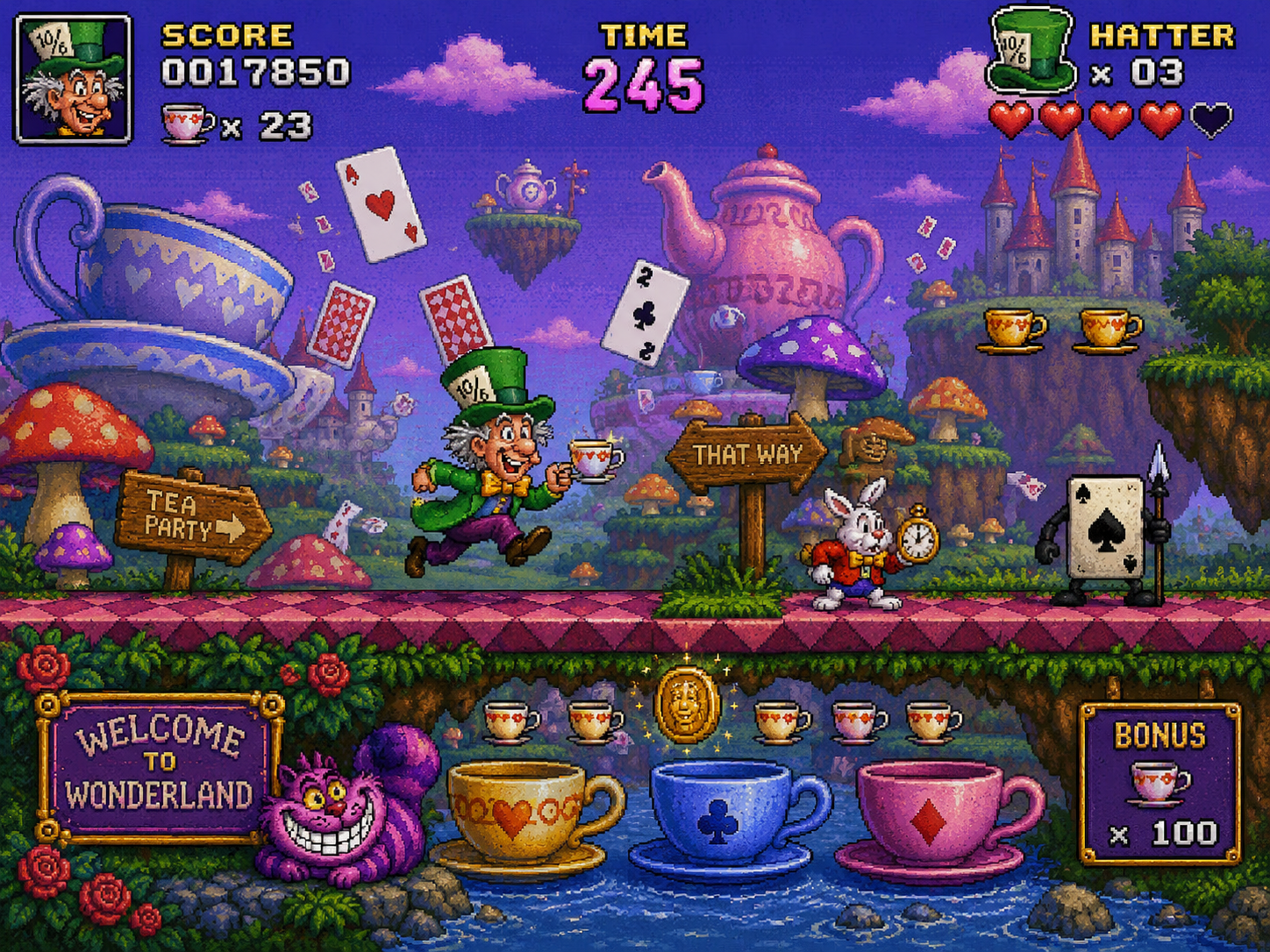 16 bit mad hatter video game