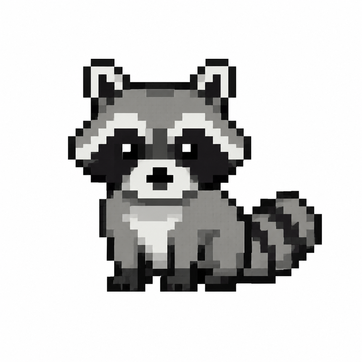 8 bit pixel raccoon