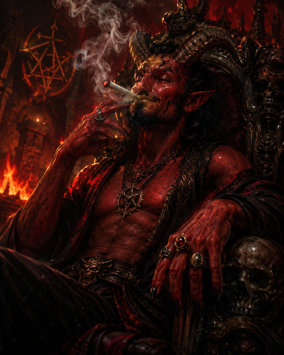 satan smoking weed