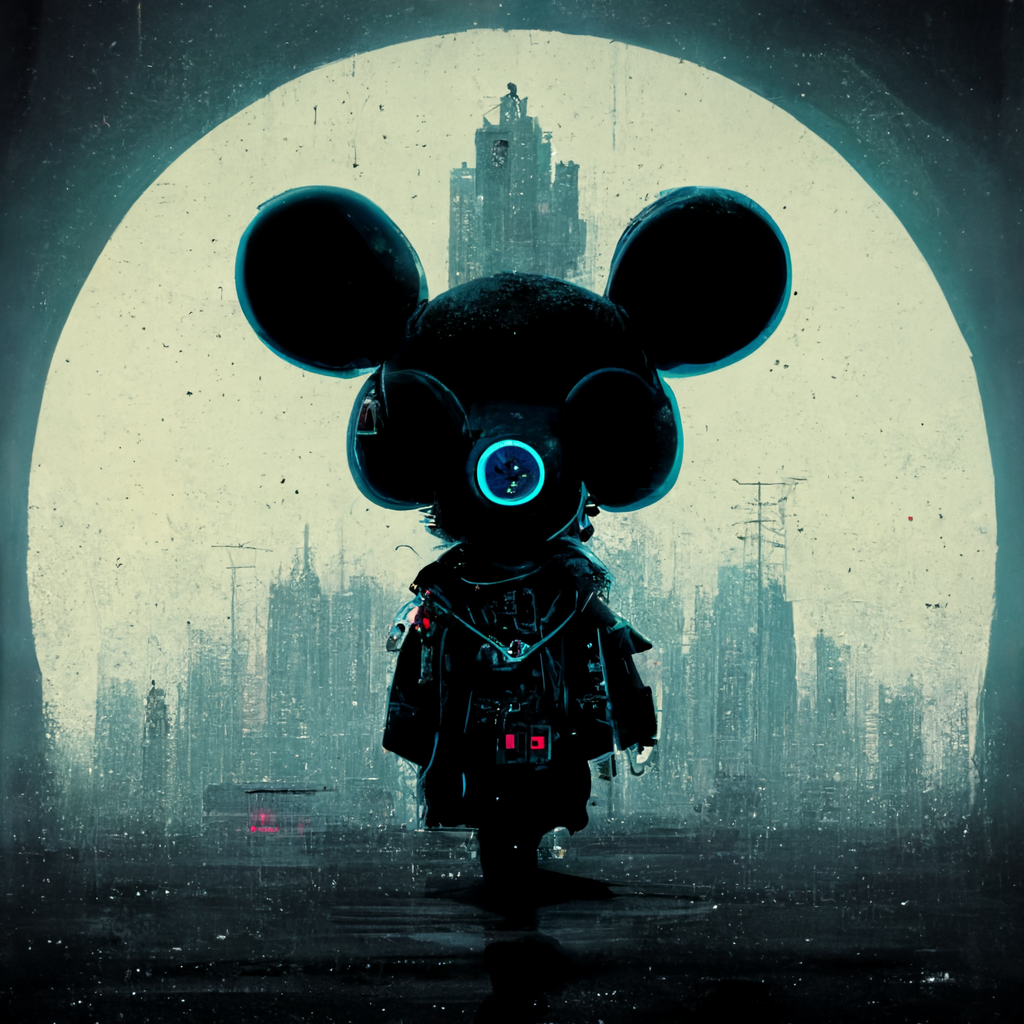 dark cyberpunk mickey mouse
