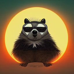 cartoon racoon blocking out the sun