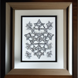 line drawing escher snowflake patterns framed