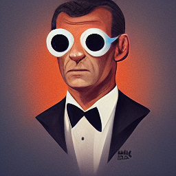 james bond with bug eyed goggles