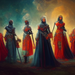 medevil knights and ladies like a tapestry