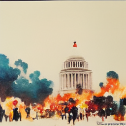 us capitol riot as an old fashioned american postc