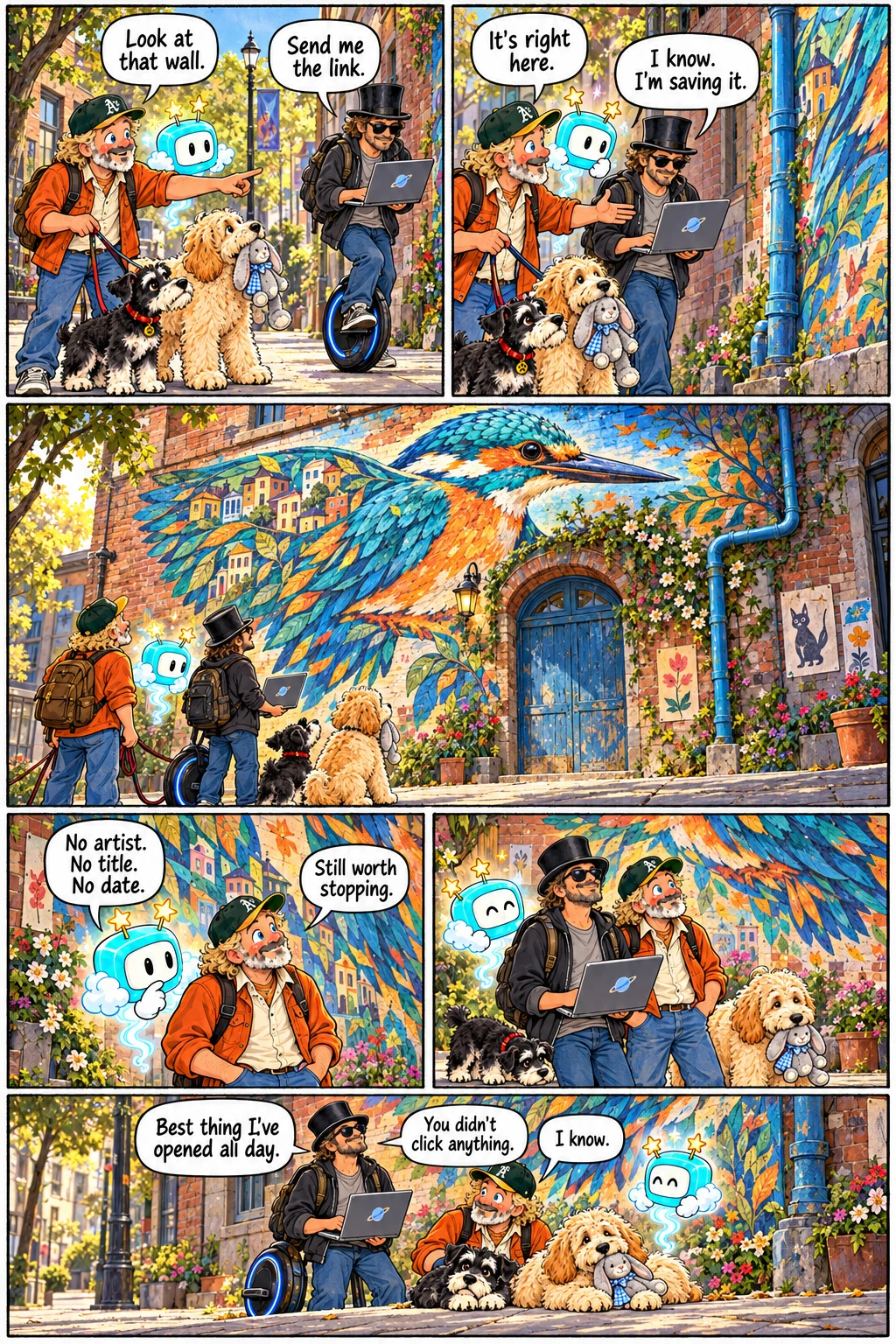 Thomas and the AI street art comic