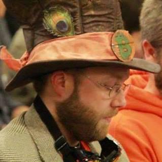 Thomas Hunt, photographed in his decorated hat